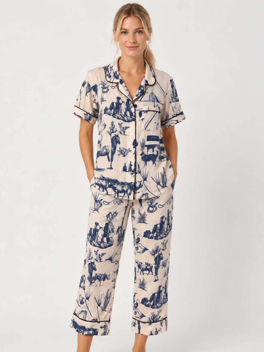 Katie Kime Marfa Toile pajama set in size XL